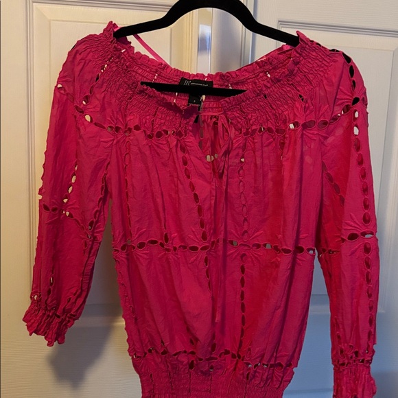 Pink Off-Shoulder Blouse - Picture 1 of 6